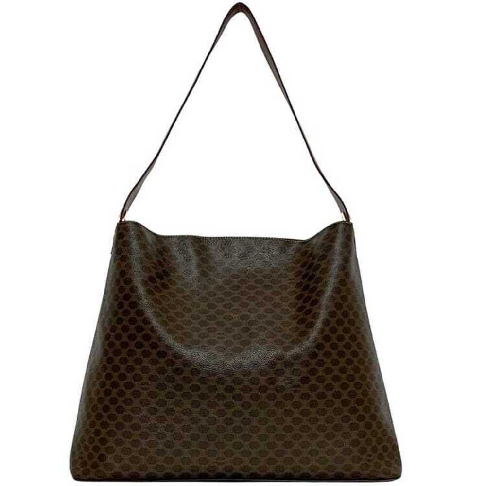 Celine One Shoulder Hobo Bag Brown Macadam Shoulder Leather Logo All over